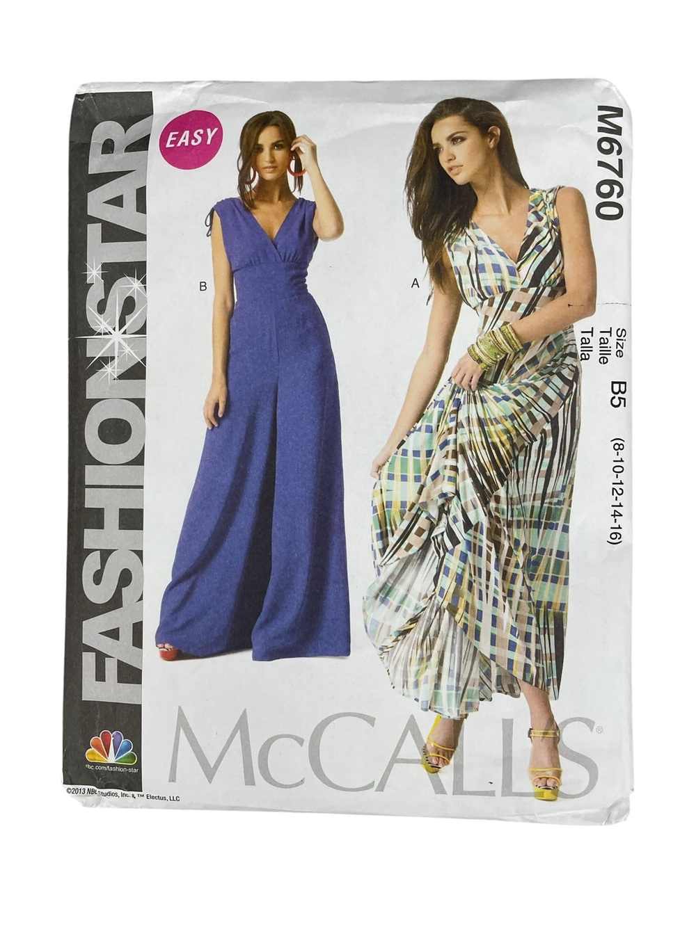 Mccalls 6760 Easy Maxi Dress Jumpsuit Sewing Pattern Womans 8 10 12 14 16 UNCUT
